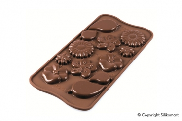 Silikonform für Schokolade - Choco Garten